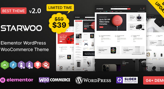 Starwoo WP - Chủ đề WooC Commerce Elementor đa năng