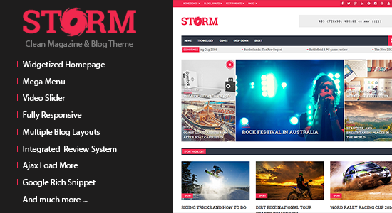 Storm - Chủ đề WordPress dành cho tạp chí và blog