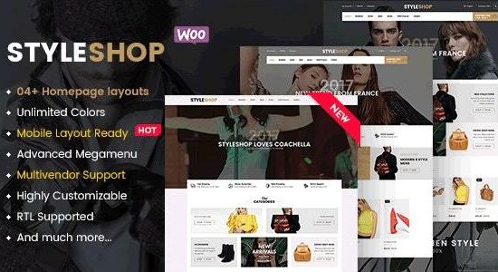 StyleShop - Chủ đề WordPress WooC Commerce dành cho cửa hàng quần áo/cửa hàng thời trang đáp ứng (Sẵn sàng bố cục trên thiết bị di động)