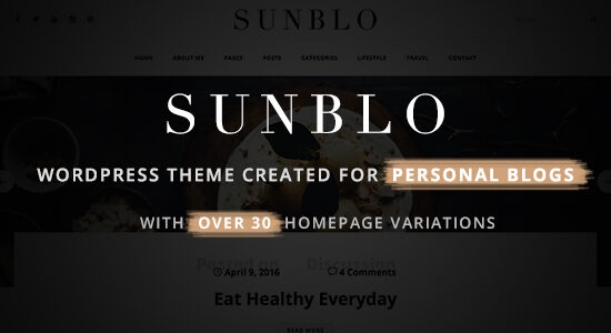 Sunblo - Chủ đề blog WordPress đáp ứng