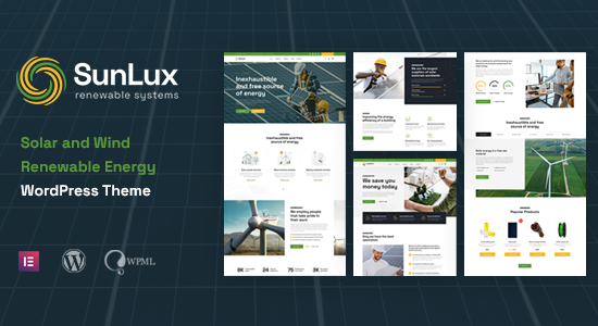 Sunlux - Chủ đề WordPress về năng lượng mặt trời và năng lượng tái tạo