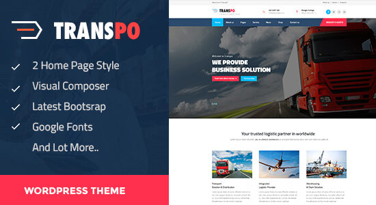 TRANSPO - Chủ đề WordPress về Hậu cần & Vận tải