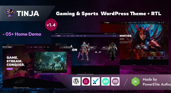 Tinja - Chủ đề WordPress dành cho trò chơi và thể thao điện tử