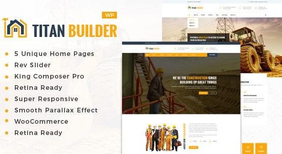 Titan Builders : Chủ đề WordPress xây dựng