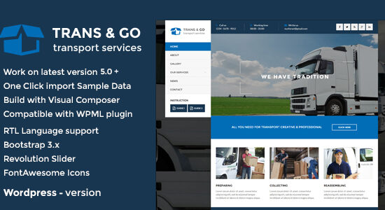 TransGo - Chủ đề WordPress về Vận tải & Hậu cần