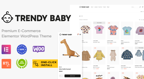 Trendy Baby - Chủ đề WordPress dành cho trẻ em và cửa hàng trẻ em