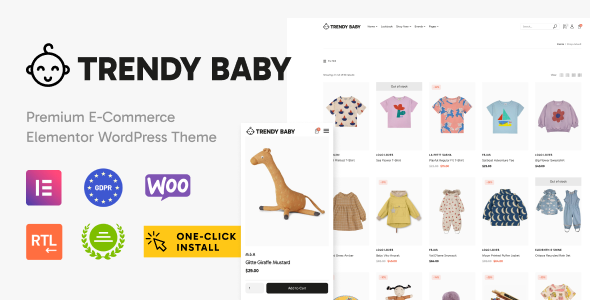 Trendy Baby - Chủ đề WordPress dành cho trẻ em và cửa hàng trẻ em