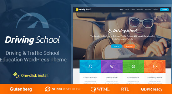 Trường dạy lái xe - Chủ đề WordPress về ô tô và ô tô