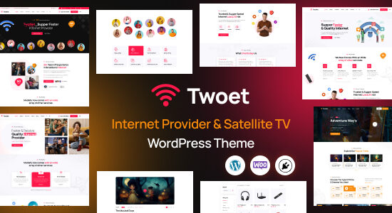 Twoet – Nhà cung cấp Internet & Chủ đề WordPress vệ tinh