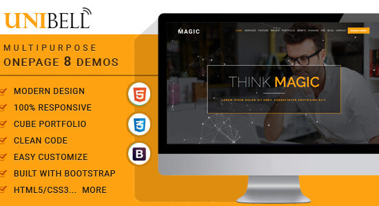 Unibell - Chủ đề WordPress Onepage đa năng