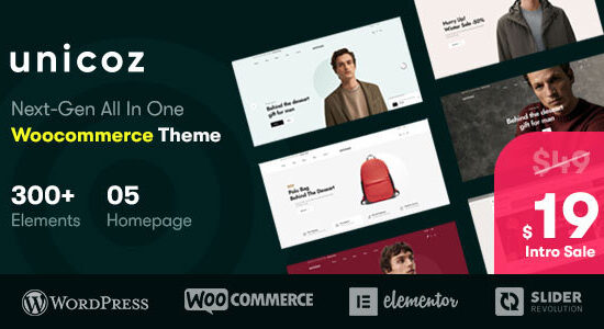 Unicoz - Chủ đề WooC Commerce của Elementor