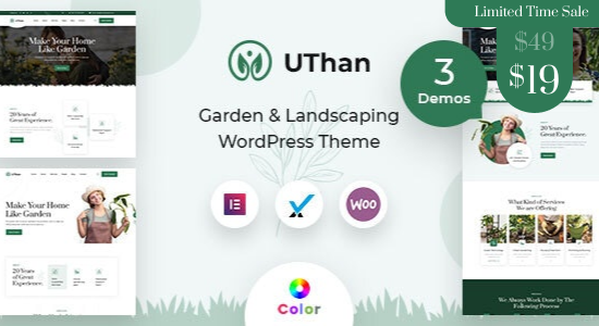 Uthan - Chủ đề WordPress làm vườn cảnh quan + RTL