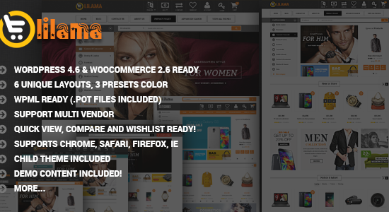 VG Lilama - Chủ đề WooC Commerce đáp ứng của Mega Shop