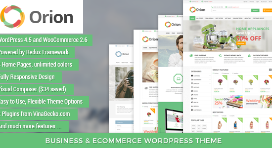 VG Orion - Chủ đề WordPress dành cho doanh nghiệp và thương mại điện tử