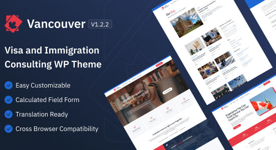 Vancouver - Chủ đề WordPress nhập cư Canada với máy tính điểm
