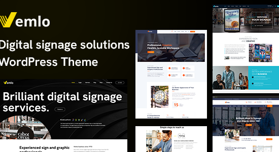 Vemlo - Chủ đề WordPress về dịch vụ bảng hiệu kỹ thuật số