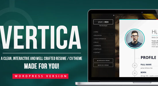 Vertica - Chủ đề WordPress Sơ yếu lý lịch / CV & Portfolio
