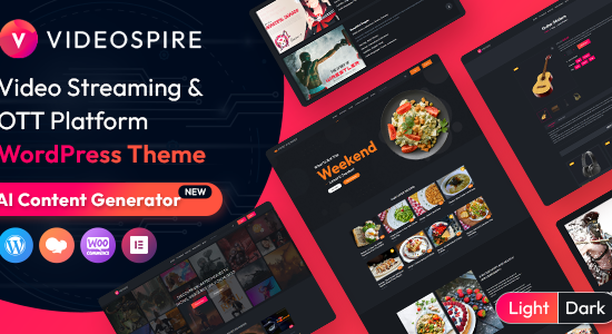 Videospire - Chủ đề WordPress về Blog video/Truyền phát Vlog & Nền tảng OTT với Trình tạo nội dung AI