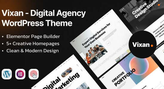 Vixan - Chủ đề WordPress của Digital Agency Portfolio Elementor