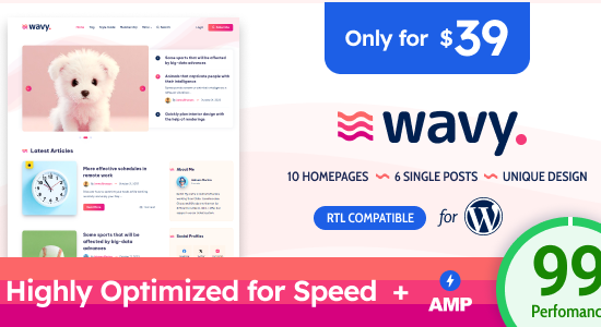 Wave - Blog hiện đại và nhẹ nhàng dành cho WordPress