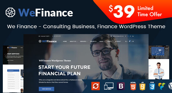 We Finance - Chủ đề WordPress tư vấn kinh doanh