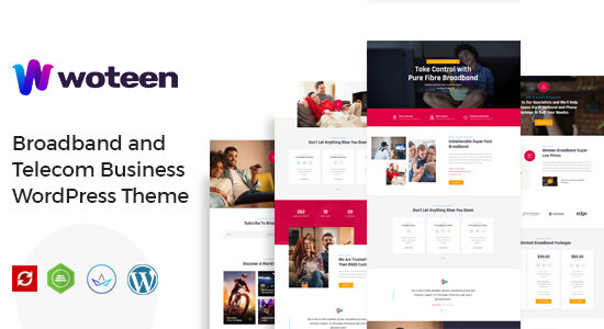 Woteen - Chủ đề WordPress kinh doanh băng thông rộng và viễn thông