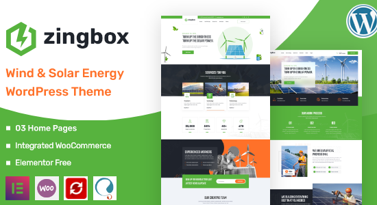 Zingbox – Chủ đề WordPress Năng lượng Gió & Mặt trời