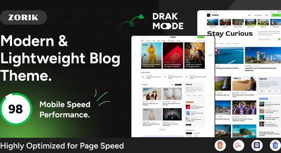 Zorik - Chủ đề WordPress blog hiện đại và nhẹ nhàng