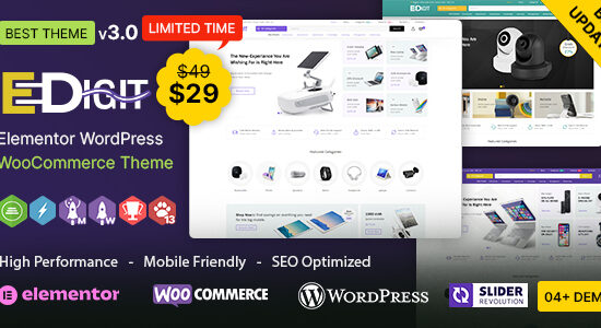 eDigit WP - Chủ đề WooC Commerce đa năng Elementor