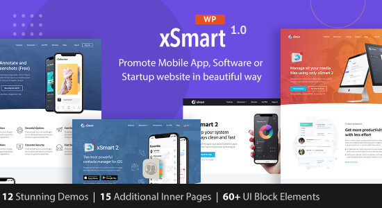 xSmart - Chủ đề WordPress về Trang đích ứng dụng trong Bản trình bày công nghệ, Cơ quan quảng cáo và tiếp thị quảng cáo