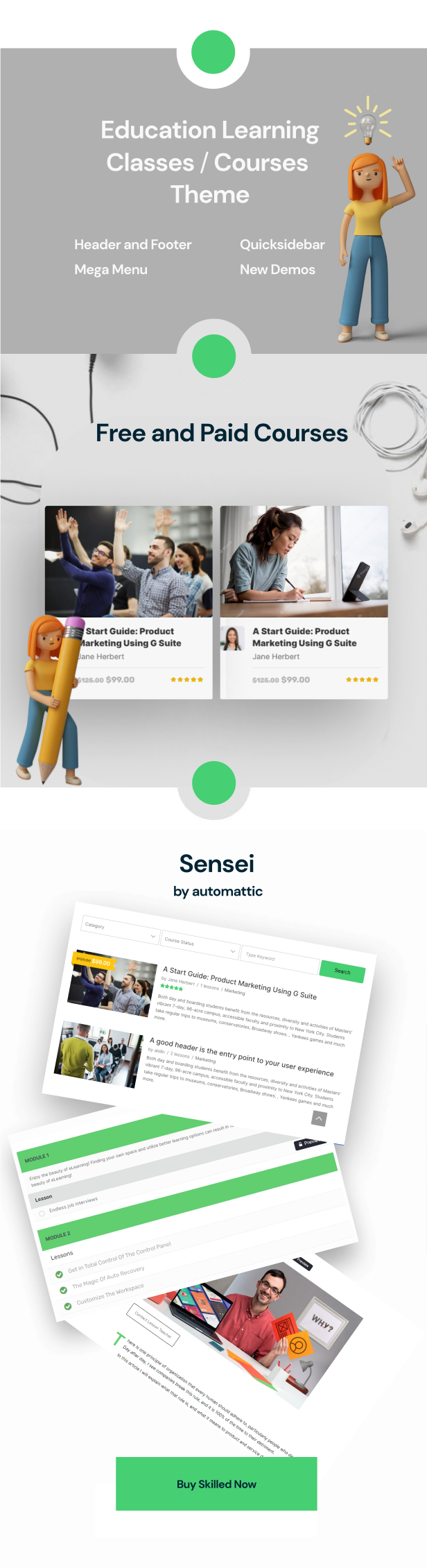 Skilled | School Education Courses WordPress Theme - 2